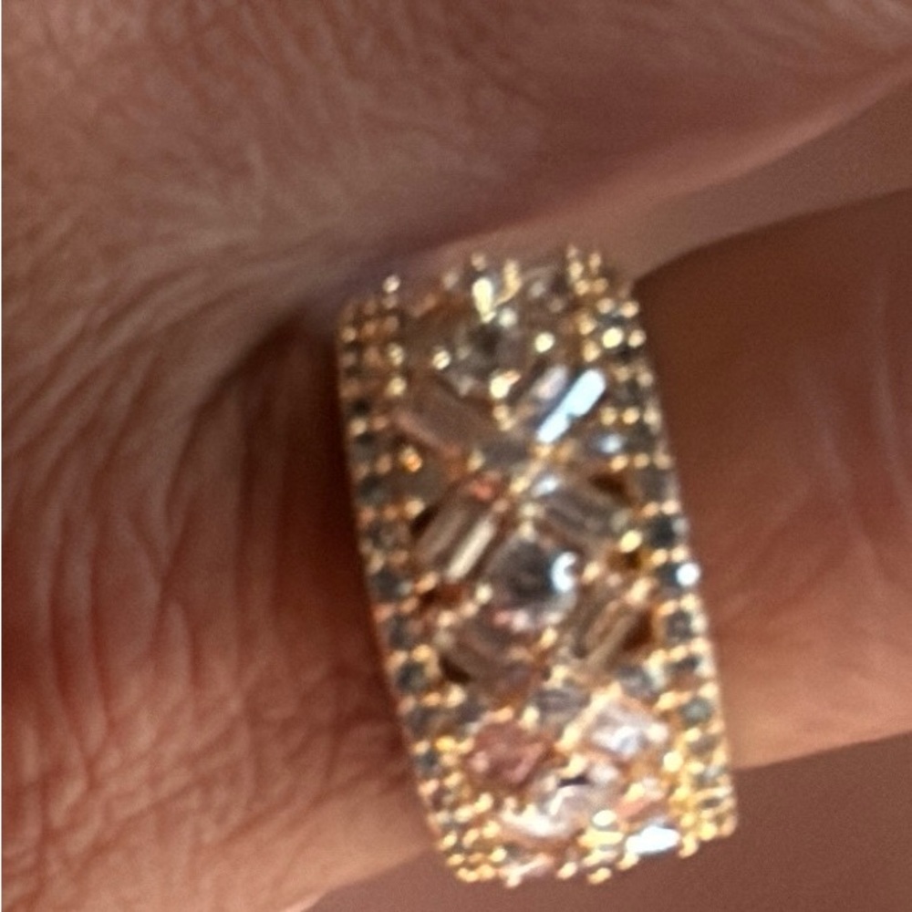 Gold Over Solid Sterling Silver Cz Ring - image 7